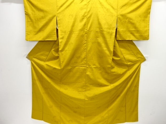 アンティーク　蝶模様織り出し手織り節紬着物